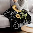 thumbnail image 3 of You Are My Sunshine Blanket Soft Cozy Warm Throw Blanket for Couch, Plush Fuzzy Flannel Fleece Blankets for Sofa, Yellow Sunflowers Cute Bees Heart Black Bed Blankets Gifts for Men, 32"x48", 3 of 9