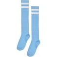 thumbnail image 2 of Amscan 395892.87 Light Blue Knee High Socks with White Stripes, 19, 2 of 2