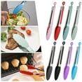 thumbnail image 3 of Usbinx Life 9-Inch 304 Stainless Steel Kitchen Tongs with Heat-Resistant Silicone Tips Non-Slip Locking Handle Dishwasher Safe, 3 of 7