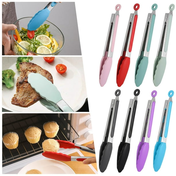 Xihbxyly Pinzas de Cocina Antiadherentes de 23 Cm, Resistentes Al Calor Hasta 248 °C, de Acero Inoxidable 304 Duradero, con Mango Antideslizante Cómodo, Aptas para Lavavajillas, Ideales para Hornear,