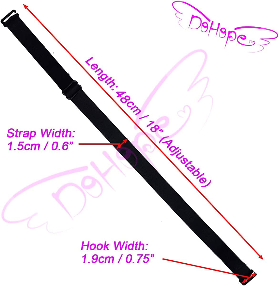 Adjustable Bra Straps Replacement 10/12/15/18/20mm Wide Black White Beige