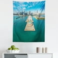 thumbnail image 1 of Chicago Skyline Tapestry, Aerial Panorama of Navy Pier Marine Metropolis Big City Silhouette View, Fabric Wall Hanging Decor for Bedroom Living Room Dorm, 5 Sizes, Multicolor, by Ambesonne, 1 of 1