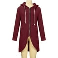 thumbnail image 5 of Usmixi Winter Sweatshirt Coat for Women Hooded Jacket for Women Fashion Open Front Zipper Irregular Hem Hoodies Sweater Coat Plus Size Solid Pocket Long Outwear Sweatshirt Coat, 5 of 7