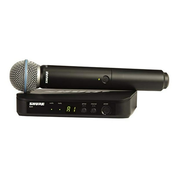 Micrófono BLX24/B58 Shure de Mano Inalámbrico Cápsula Integrada Shure Hasta 14 hrs de Uso