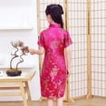 thumbnail image 6 of XIMIN Girls Chinese Phoenix Qipao Dress Dragon Pattern Short Sleeve Traditional Cheongsam Chinese New Year Costume for Birthday Party Wedding, 6 of 6