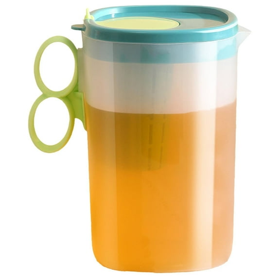 68 oz/2 Liter Plastic Pitcher, Iced Tea Pitcher, Water Carafe, Jar Pitcher, Water Jug with Handle for Tea, Juices, Milk, Cold or Hot Beverages (White)