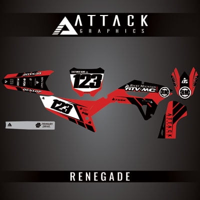 Attack Graphics Custom Renegade Complete Bike Graphics Kit for Honda CRF450RX 2021