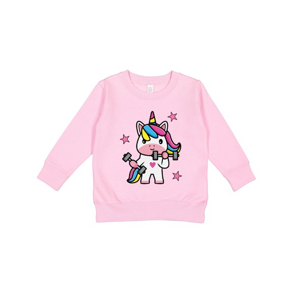 Inktastic Fitness Unicorn Weightlifting Toddler Sweatshirt