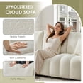 thumbnail image 3 of AISWORD Modern Sofa Couch, Comfy Deep Seat Teddy Cloud Sofa, Upholstered 3-Seater Boucle Couch with Pillows, Beige, 3 of 8