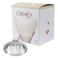 Chemex Glass Coffee Maker Cover and 100 Count Oxygen Cleansed Bonded Square Coffee Filters