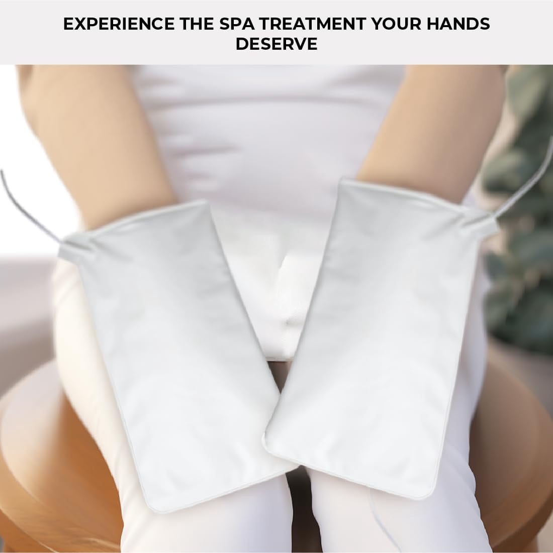 ForPro Premium Heated Mitts, Electric Thermal Moisturizing Hand Warmers for Spa Treatments, Dual Temperature Settings, 1-Pair