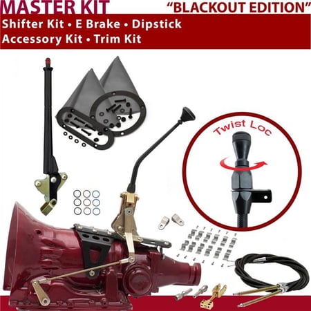 American Shifter TH400 Shifter Kit 10 in. E Brake Cable Clamp Clevis Trim Kit Dipstick for D7DE9