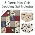 thumbnail image 2 of Sweet Jojo Designs Wild West Cowboy Red Blue and Brown 3 Piece Mini Crib Bedding Set, 2 of 6