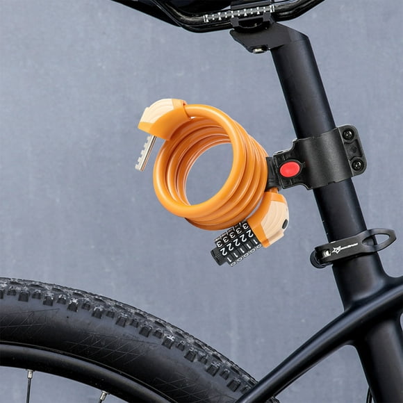 Fiudx Candado de Cable de 5 Dígitos, Combinación de Alta Seguridad, Reiniciable y Enrollable, Antirrobo, Incluye Soporte de Montaje, para Portones, Cercas y Motocicletas, 120 Cm de Largo.