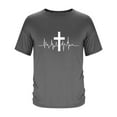 thumbnail image 4 of PNTUTB Men's Fashion Cross Printed Casual Loose Comfortable Crew Neck Pullover Short Sleeve Tops, 4 of 6