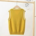thumbnail image 6 of KYAIGUO Kids Knitted Sweater Vest for Boys Girls, Uniform Kid Sleeveless Vest Spring Autumn Knit Waistcoat Casual School Uniform Youth V-Neck Sweater Vest for 3-14Y, 6 of 8