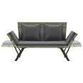 thumbnail image 5 of vidaXL Garden Bench with Cushions 69.3" Gray Poly Rattan, 46232, 5 of 9