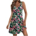 thumbnail image 1 of Staron Robes d'Été pour Femmes 2025 Sans Manches Amples Robe d'Été de Vacances Plage Poches Col en V Ligne A Fluide Robe de Plage Couvre-Maillot L, 1 of 7