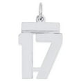 thumbnail image 3 of 925 Sterling Silver Small Polished Number 17 Charm Pendant, 3 of 3