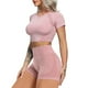 thumbnail image 4 of Conjuntos de Yoga sin costuras para mujer, ropa de gimnasio, ropa deportiva de entrenamiento, Top corto atlético, mallas de cintura alta, pantalones cortos de Fitness, trajes deportivos, 2 uds., 4 of 5