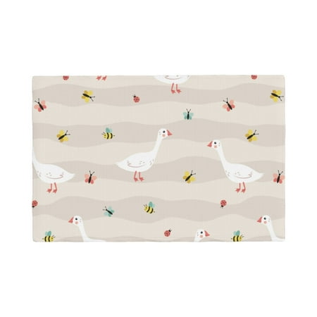 

Table Placemats Set of 6 - Funny Goose1 12x18 In Faux Linen Double Heat Resistant Place Mats Cloth Indoor/Outdoor Placemats Washable Table Mats for Dining Kitchen Party
