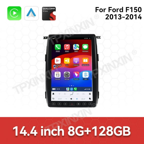 Android 13 Car Radio for Ford F150 2013 2014 Stereo Replacement Tesla Style Dash IPS Touch Screen Android Auto GPS Navigation Unit Multimedia Player 14.4 Inch