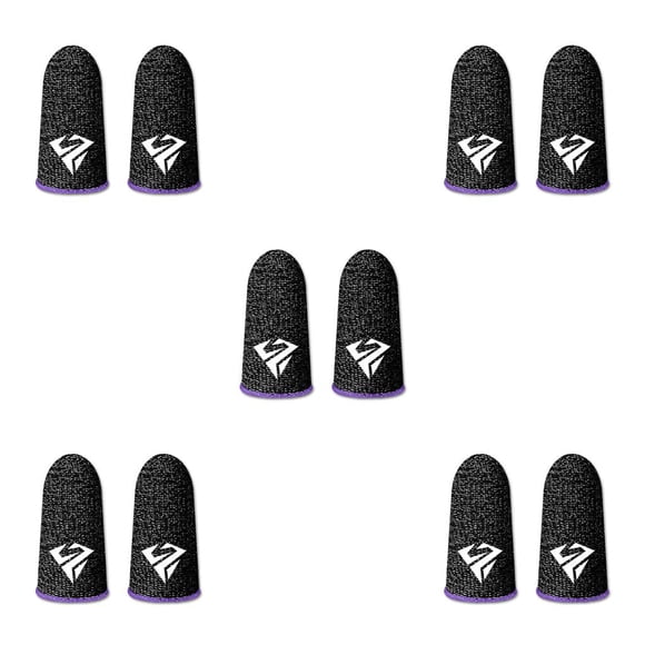Seitruly 10 piezas Teléfono Gaming Fingertip Sleeves Guantes de pantalla táctil a prueba de sudor Cubiertas de fibra transpirable a prueba de Type2 NO2