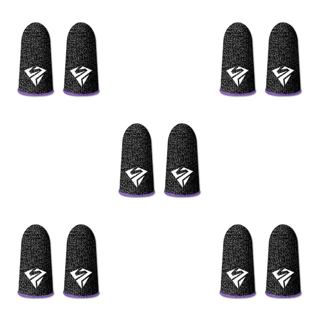 Seitruly 10 piezas Teléfono Gaming Fingertip Sleeves Guantes de pantalla táctil a prueba de sudor Cubiertas de fibra transpirable a prueba de Type2 NO2