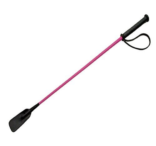 24 or 27 Riding Crop with Double Leather Slapper Pink Horse Whip Black or Purple 
