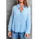thumbnail image 2 of ABPHQTO Camisa Básica Mujer Azul Cielo Textura Color Sólido, 2 of 5