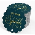thumbnail image 4 of Inkdotpot Pack Of 100 Let Love Sparkle Wedding Favor Paper Tags Craft Real Gold Foil Hang Tags, 4 of 7