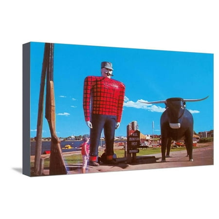 Paul Bunyan and Babe, the Blue Ox, Minnesota Stretched Canvas Print Wall Art
