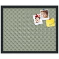 thumbnail image 2 of PinPix 22x18 Custom Cork Bulletin Board  Poster Board Has a Fabric Style Canvas Finish, Framed in Retro Jade Quatrefoil Lattice Design, by ArtToFrames (PinPix-229), 2 of 5