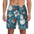 thumbnail image 2 of Picia Christmas Snowman Gift pattern Mens Swim Trunks with Compression Liner Stretch Beach Shorts Quick Dry with Zipper Pockets No-Chafing Board Shorts-X-Large, 2 of 9