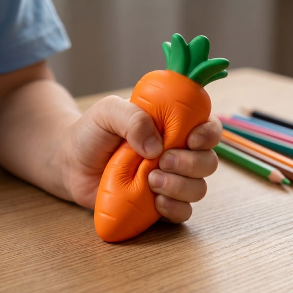 Kiddiway Squishy Toy Stress Relief for — Carrot Shape Soft Squeeze Anxiety Calming, Slow Rising Sensory Fidget for Adult Desk, Office Relaxation Squeeze
