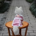 thumbnail image 4 of Ropa de mascotas engrosada Cómodas mascotas Ropa con botón Tang Trajes Primavera Festival Abrigos Disfraces para el frío otoño invierno rosa m kenally PT000678-08, 4 of 7