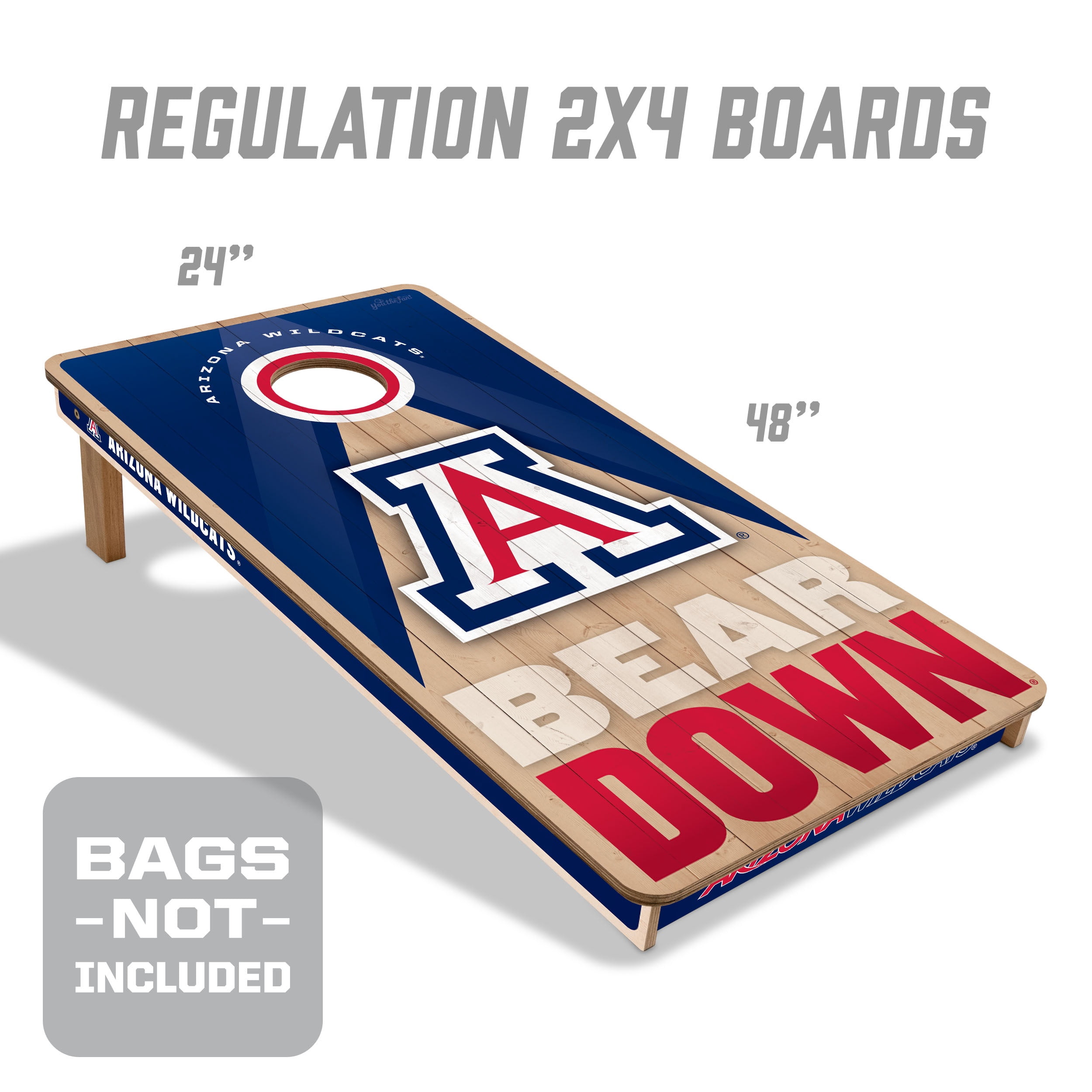 YouTheFan NCAA Arizona Wildcats 2X4 Slogan Series Cornhole NO BAGS