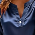 thumbnail image 3 of Juslio Button Blouses for Women Short Sleeve Casual Solid Color V-Neck Shirts Tops XXL, 3 of 5