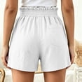 thumbnail image 5 of Zulora Women's Solid Color Shorts With Ruffled Waist And Pockets High Waisted Casual Elastic Waist Summer Beach Daily Shorts​, 5 of 7