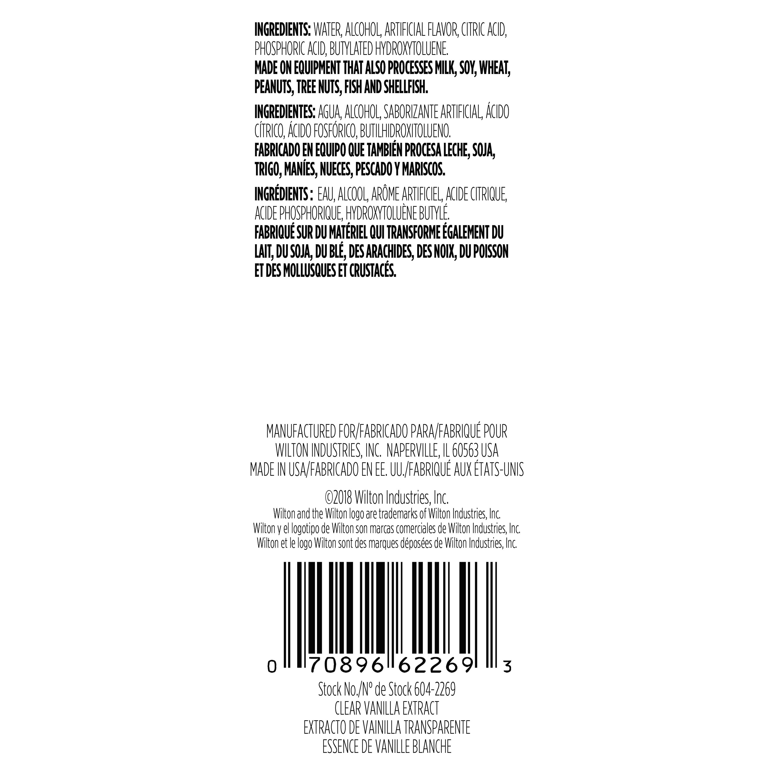 Wilton Imitation Clear Vanilla Extract 8 Oz Walmart Com Walmart Com