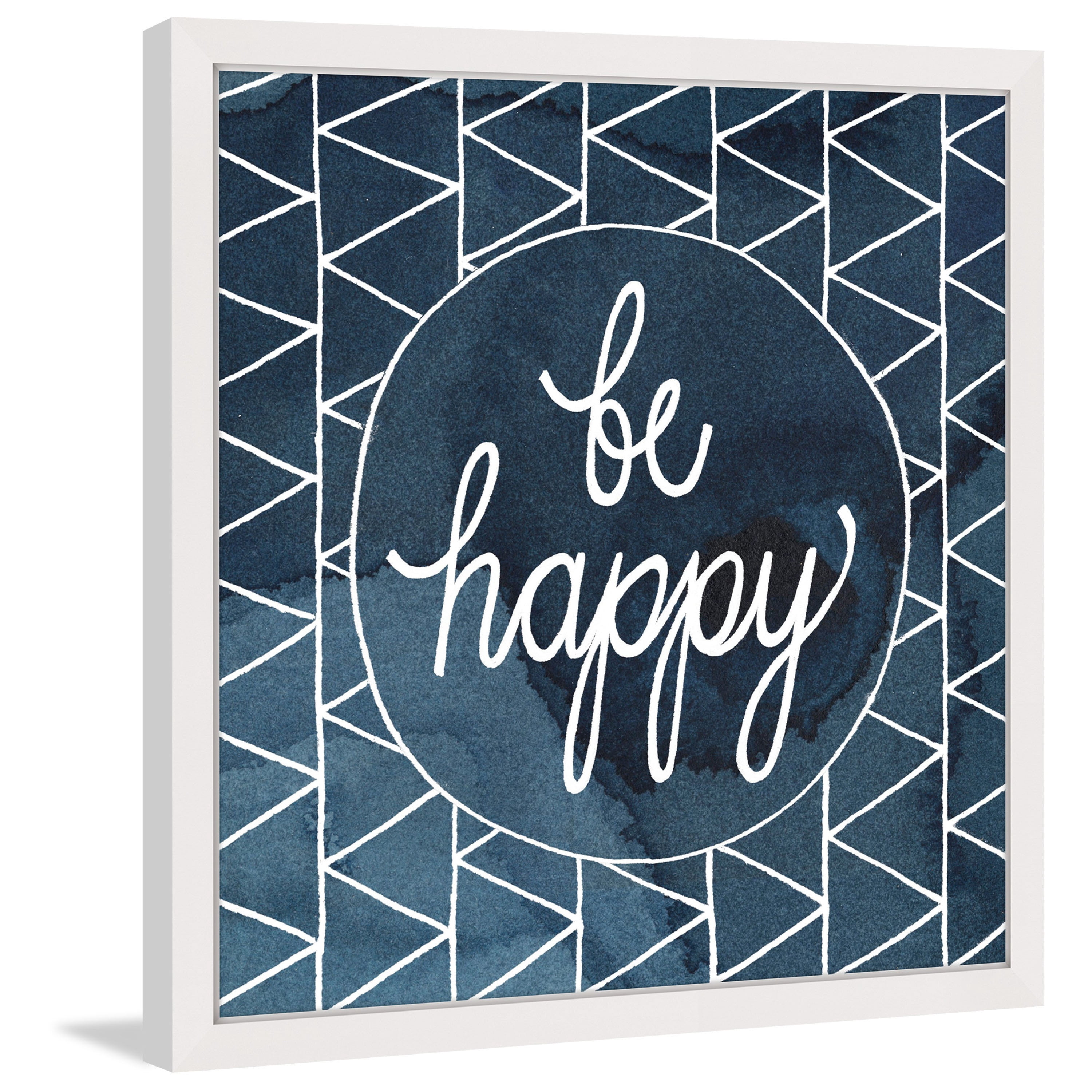 Marmont Hill "Be Happy Circle" Framed Painting Print