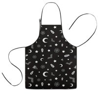 Occult Halloween Pattern Kids Aprons for Girls and Boys,Adjustable Neck Strap Toddler Aprons for Kids Cooking Baking