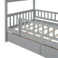 thumbnail image 6 of Playhouse Daybed with Solid Wood Frame, House-Shaped Platform Floor Bed Frame with Safety Guardrails, Twin Size Wooden House Bed with Two Drawers for Living Room, Bedroom, Weight Capacity 300 lbs, 6 of 9