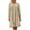 Beige, variant on Cmfcve Women's Midi Dress Round Neck Long Sleeve Pleated Cotton Linen Dress Plus Size Solid Color Boho A-Line Dresses