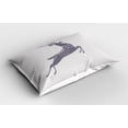 thumbnail image 2 of Ambesonne Christmas Pillow Sham 2 Pack, Happy Holiday Message, 26"x20", Pale Grey Purple Grey, 2 of 3