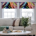thumbnail image 5 of LALILO Kitchen Curtain Valance With Strokes Splashes And Rod Pocket Window Curtain 52"x 18" Set of 2, 5 of 7