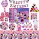 thumbnail image 2 of Artículos para fiestas de cumpleaños de Minnie Mouse y Donald Duck, vajilla, pulseras, pajitas, juguetes reutilizables, regalos para niños, decoraciones para fiestas, 2 of 4