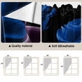 thumbnail image 3 of Blue Rose Kitchen Window Curtains, Swag Curtains Valance for Bedroom Living Room Bathroom, Vintage Abstract Garden Flower Floral Black Rod Pocket Window Curtain Block Drapes 2 Panels 36"x45", 3 of 9