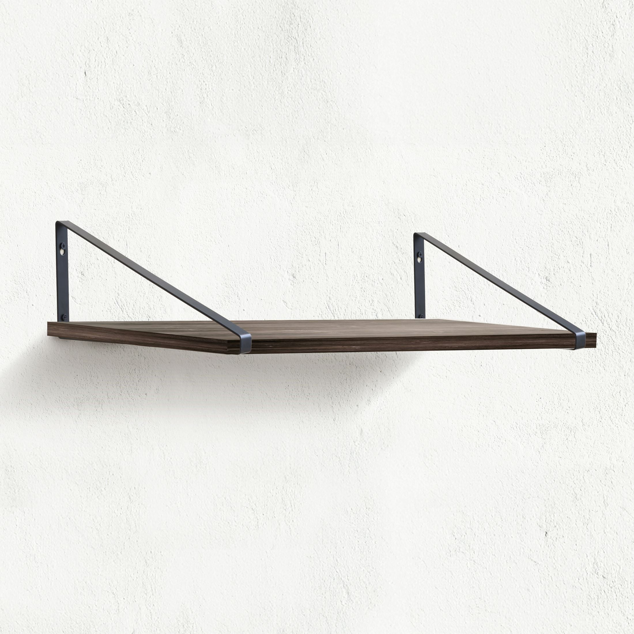 (2 pack) 10-inch Steel Triangle Shelf Bracket, Includes Screws for Mounting, 58 lb. Capacity, Black