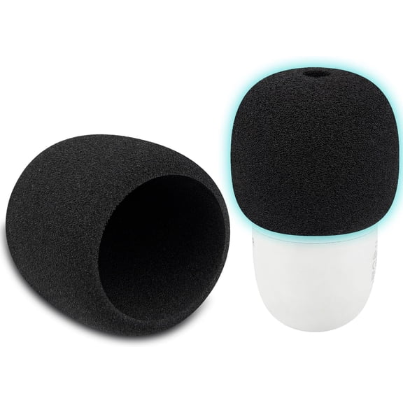 SOULWIT 2Pcs Microphones Pop Filter for Razer Seiren V3 Mini USB, Protective Mic Cover Windscreen Foam - Black